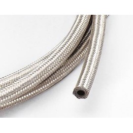 Stainless Steel Braided Hose Oil/Fuel Line (1/4" Inner Diameter, 120 cm 48" Long)