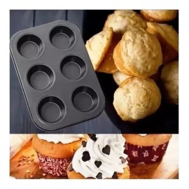Misorel Charola 6 Cupcake + 12 Moldes De Silicon Hornear Repostería
