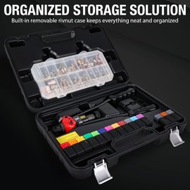 GIANTISAN Rivet Nut Tool, 16-inch Rivnut Tool Kit with 15 SAE & Metric Mandrels, 236pcs Rivnut Assortment Kit and Rugged Carrying Case