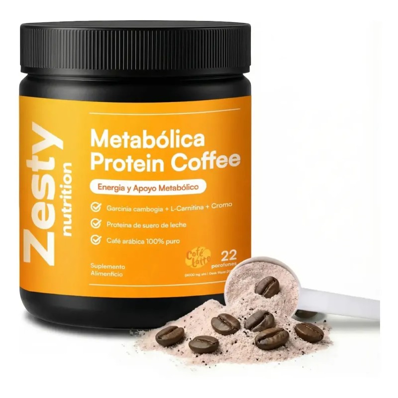 Zesty Metabólica Protein Coffee Café Arábica 100% Puro Cafe Latte