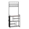 70.9 in Freestanding 4-Tier Shoe Rack Organizer with Hooks Side
