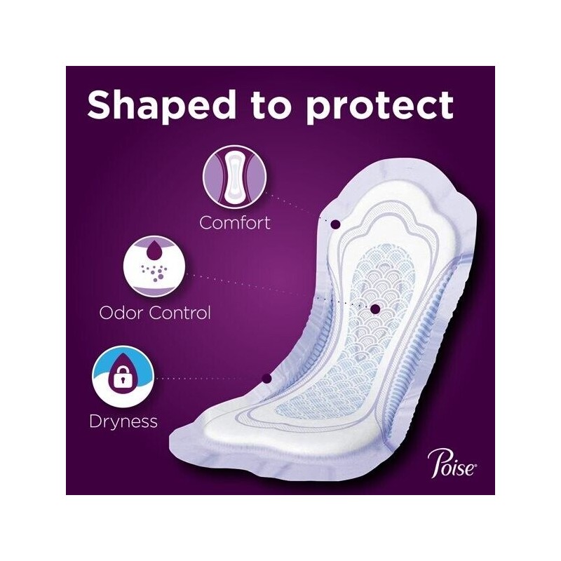 Poise Incontinence & Postpartum Incontinence Pads, 5 Drop Long Length-84