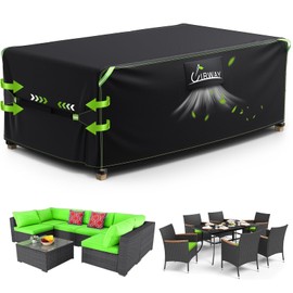 UIRWAY Cover for Garden Furniture, 170 x 94 x 70 cm, Waterproof Lounge Furniture 429D Oxford Fabric Covers for Furniture Sets, Protective Cover Garden Furniture with Ventilation Openings and