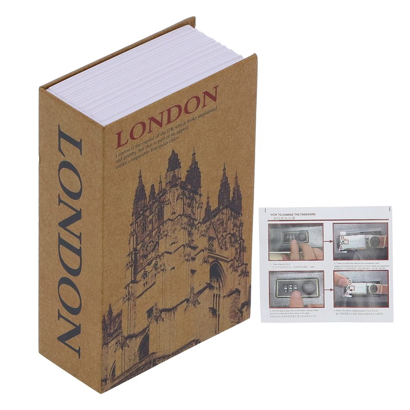 Portable Mini Book Safe Box Real Pages Diversion Book Safe