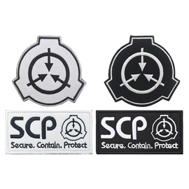 4 Pcs Compatible with SCP Special Procedures Foundation Tactical Funny Trendy Morale Embroidery Patch with Hook and Loop for Hats Caps Backpacks Clothes Jackets Uniform Dogs Vest