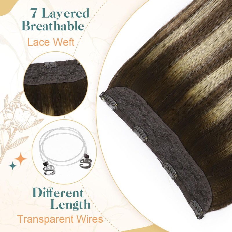 Sindra Wire Hair Extensions Real Human Hair 20Inch 85g Wire