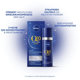 NIVEA Q10 Anti-Wrinkle Power Multi Regenerating Night Serum (30 ml), Anti-Wrinkle Serum for the Night, Face Serum with Provitamin B5 and Q10