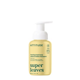 ATTITUDE Jabón de manos espumoso, verificado por EWG, ingredientes a base de plantas y minerales, productos de cuidado personal veganos y libres de crueldad, hojas de limón, 10 onzas líquidas