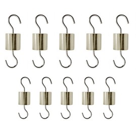 EISCO Cylinder Hooked Weights, Set of 10 - (5) 50g (5) 25g, Premium Brass - Retractable Hooks on Both Ends of Weight