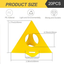 Wilsonzin 20 Pieces Pyramid Stand, Cone Painting Stand, Mini Cone Paint Stand, Canvas and Door Stand, Support Stand, Support Stand for Cabinet Doors, Yellow, ABS, Modern