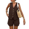 PRETTYGARDEN Women's Summer 2 Piece Outfits Sleeveless Matching Sets Button