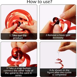 HUATEEN Hanging Decoration, Pack of 48 Colourful Metallic Spirals Grlande Streamers Party Decorations Foil Swirl Ceiling Hanger Fancy Dress Garland Hanging Decoration for Birthday Weddings Christmas