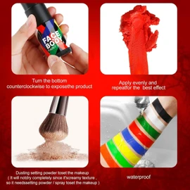 Pintura Facial en Barra Lavable, Pintura Corporal en Crema, Maquillaje Facial en Barra para Adultos Niños Teatro Halloween SFX Cosplay