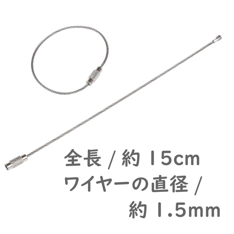 Key Holder Wire Ring Approximately 15 cm 10-Piece Set Screw-Type