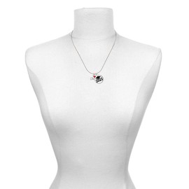 Delight Jewelry Silvertone I love Dance with Red Heart Script Class of 2025 Dome Charm Necklace, 18"