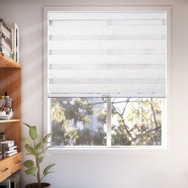 CHICOLOGY Zebra Blinds, Roller Window Shades, Blinds for Windows, Roller Shades for Windows, Window Shades for Home, Window Shades, Pull Down Shades for Windows, 41" W X 72" H, Basic Natural