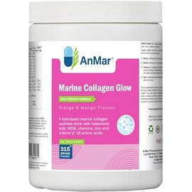 AnMar® Marine Collagen Powder with Hyaluronic Acid & MSM – 9g Hydrolysed Marine Collagen Peptides – Skin, Hair & Nails Support – Orange & Mango Flavour – 315g – 30 Servings
