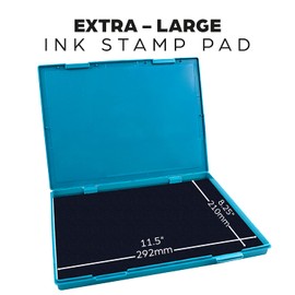 MaxMark Extra Large Blue Ink Stamp Pad - 8.25" x 11.5" - Industrial Felt Pad - Blue Color
