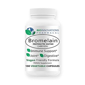Enzima de piña de digestión de proteína proteolítica de bromelina 2400 GDU 1000 mg, tracto GI, apoyo inmunológico, absorción de nutrientes, reduce la 