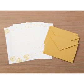 Midori 86509006 Letter Set Foil Stamped Envelopes, Fluff Pattern
