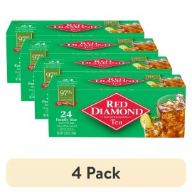 (4 pack) Pekoe and Orange Pekoe Decaf Tea Bags, Iced Tea Bags, Family Size,24 Ct