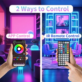 NBBUFF 100FT LED Lights for Bedroom, RGB LED Strip Lights Music Sync Color Changing Effects, DIY Cuttable Led Light Strip with Remote and App Control Led Lights for Room Decor Aesthetic and Parties