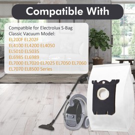 Replacement S Bag Compatible with Electrolux S-Bag Classic Vacuum EL200F EL8500 EL202G EL6985 EL6988 EL6989 EL4100