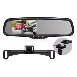 AUTO-VOX Rear View Mirror Camera with 4.3” Monitor, Super Night Vision OEM Backup Came...