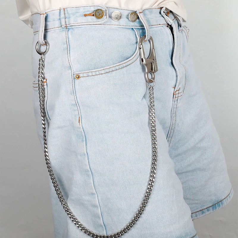 [Ahiller] Sturdy Wallet Chain, [Double Locking Carabiner, Stainless Steel Chain],