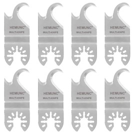 HEMUNC 8PCS Oscillating Multitool Saw Blades, Oscillating Multi Tool Hook Knife Blade for Cutting Roofing Shingles, PVC Carpet, and Cardboard, Fit Dewalt Milwukee Rockwell Bosch Dremel Ryobi Ridgid