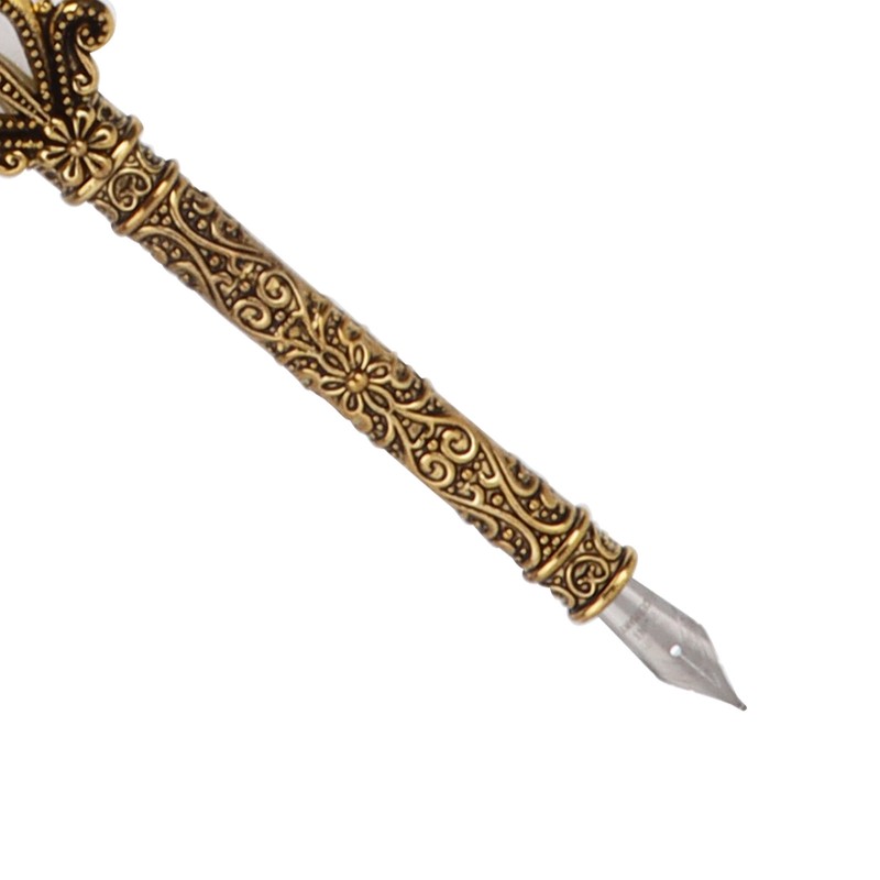Feather Pen Set Craft Retro Carved Stainless Steel Writing Suit