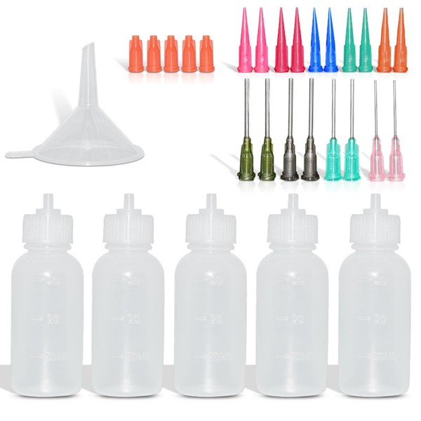 KEWUF Nadelflaschen, 5 Stück 30ml Dosierflasche, Nadelspitze Applikator Flasche mit