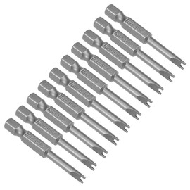 sourcing map 10 Pcs U4 U-Shaped Magnetic Screwdriver Bit, 1/4 Inch Hex Shank 2-inch Length S2 Power Tool