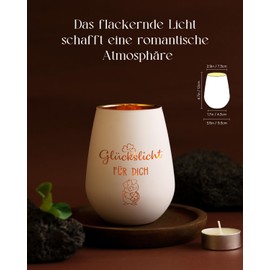 CadeauJoie Geschenke für Frauen, Windlicht aus Glas Geburtstagsgeschenk für Frauen, Geschenke für Freundin Mama Oma Lehrerin Kollegen Geburtstag