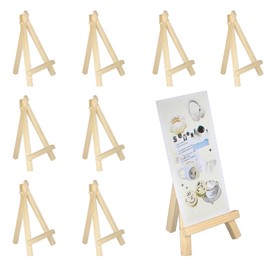 Pack of 8 Mini Easel, Wooden Table Easel, Picture Frame Display Easel, Small Easel, Table Decoration, Triangle Foldable Wooden Easel, Wooden Easel Triangle for Wedding, Birthday, Party