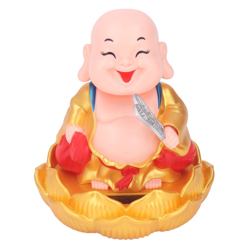 Nodding Smiling Buddha Maitreya Automatic Laughing Car Dashboard Solar Buddha