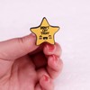 Didn't Cry Today Enamel Lapel Pin Metal Yellow Pentagram Shape