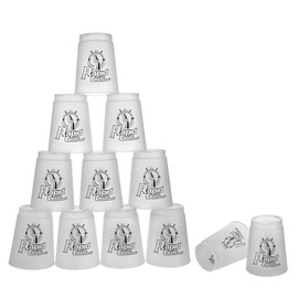 SEISSO Quick Stacking Cups, Stacking Cup Set Classic Stack Training Game Toys,12PCS White Stacking Cup Set for Boys Girls Kids