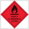 V Safety Hazard diamond – Highly flammable store-300x300mm-Magnetic Safety Sign