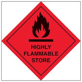 V Safety Hazard diamond – Highly flammable store-300x300mm-Magnetic Safety Sign