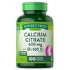 Nature's Truth Maximum Calcium Citrate 630mg Per Serving + VIT D3 Tablets, 100 Count