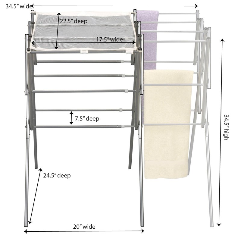 Household Essentials 5175 Collapsible Expandable Metal Clothes Drying Rack, Antique