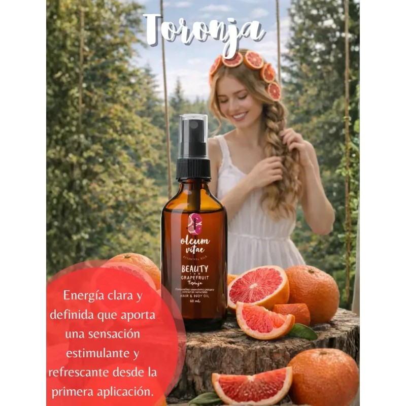 Aceite Para Cabello Con Aceite Esencial De Toronja 60ml