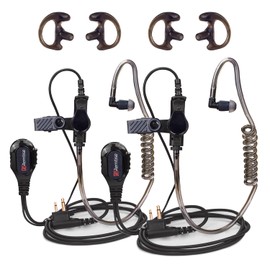 Acoustic Tube Earpiece with Mic for Motorola Walkie Talkies, Surveillance Headset and PTT Compatible with Motorola 2 Way Radios BPR40/CP/CLS/DTR/PR/RDU/RMU Series (Black)