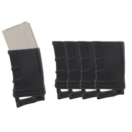 4-Pack Magazine Speed Loader, Quick Draw Rubber Assist Puller Holster for AR15/M4/M16/.223/5.56 Mag Pulls, Protective Pouch Sleeve (BK(4Pcs))