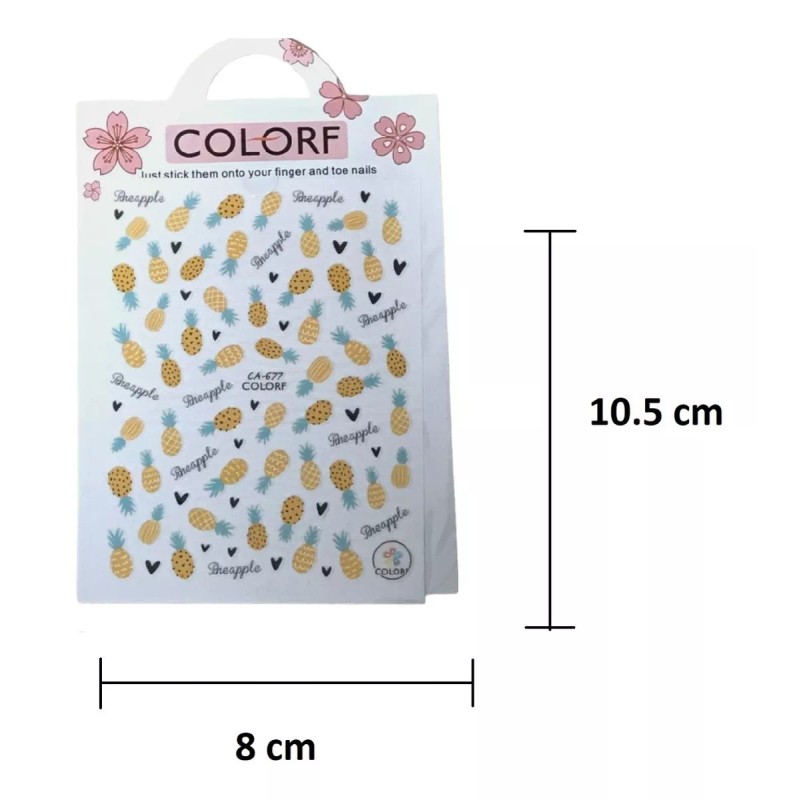 COLORF +1200 Stickers Para Uñas Calcomanías 12 Pzas Pegatinas