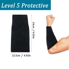 2 Pairs Cut Resistant Level 5 Arm Sleeves – Abrasion-Resistant Forearm Protectors (Oversized)