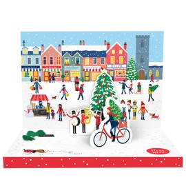 Music Box Card Christmas Town Novelty Dancing Musical Christmas Card MUS-31-CD