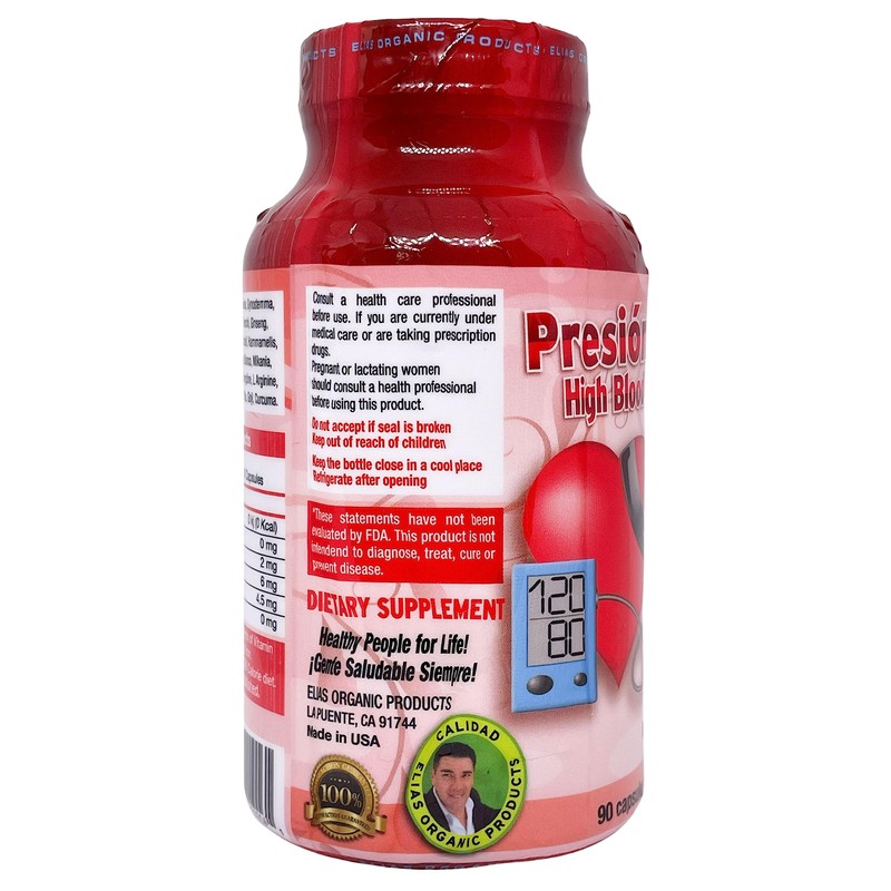 Elias Organic Products Presion Alta Chinese Salvia Gynostemma AJO Castno