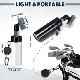 Rtteri 2 Pcs Golf Cleaning Brush, Stiff Nylon Bristles, 5 oz capacity (Black, White)